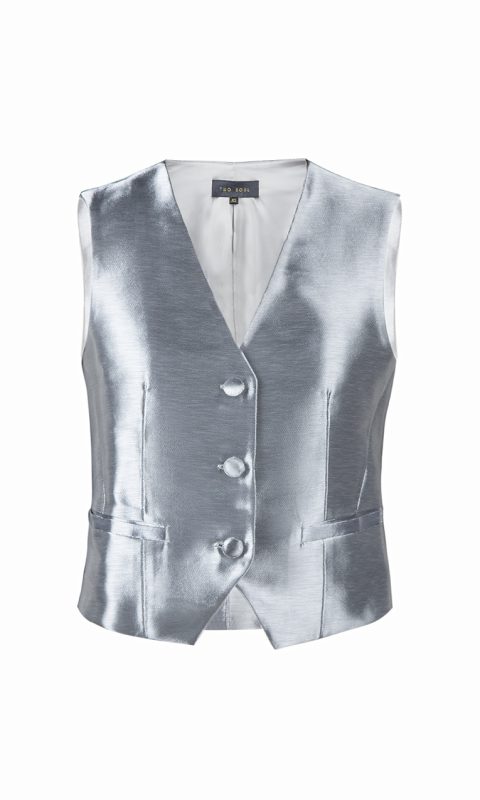 Metallic Vest Silver