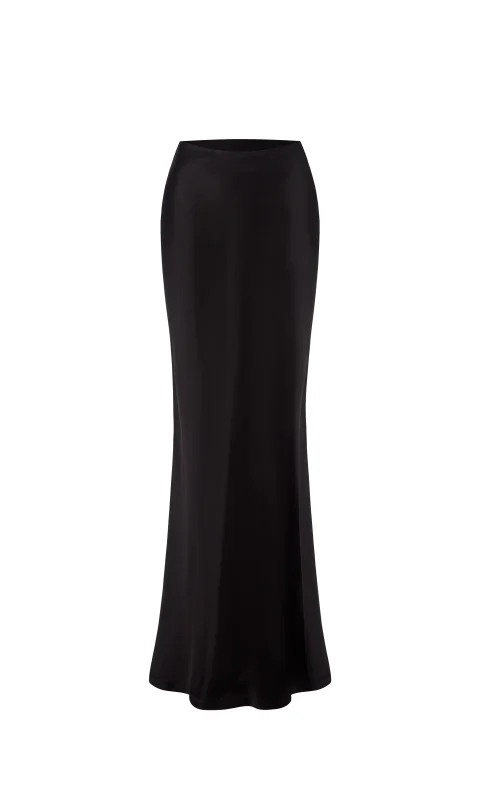 Silk Maxi Skirt Black